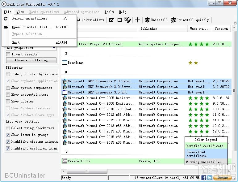 Bulk Crap Uninstaller,批量卸载软件,批量卸载