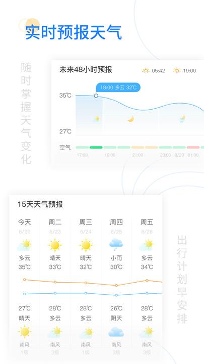 轻简实时天气官方版下载,轻简实时天气,天气app,气象app